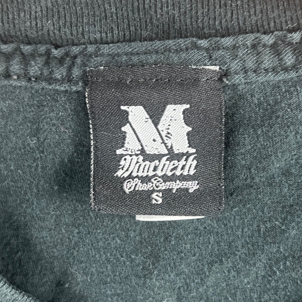 VTG Macbeth Shoe Company T-Shirt Mens Small Black Eagle Logo Blink 182 Made USA - Picture 11 of 14